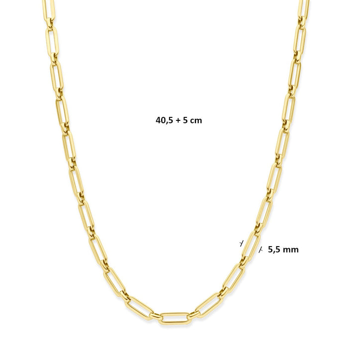 Stalen dames collier met goudkleurige plating – 40 tot 45 cm