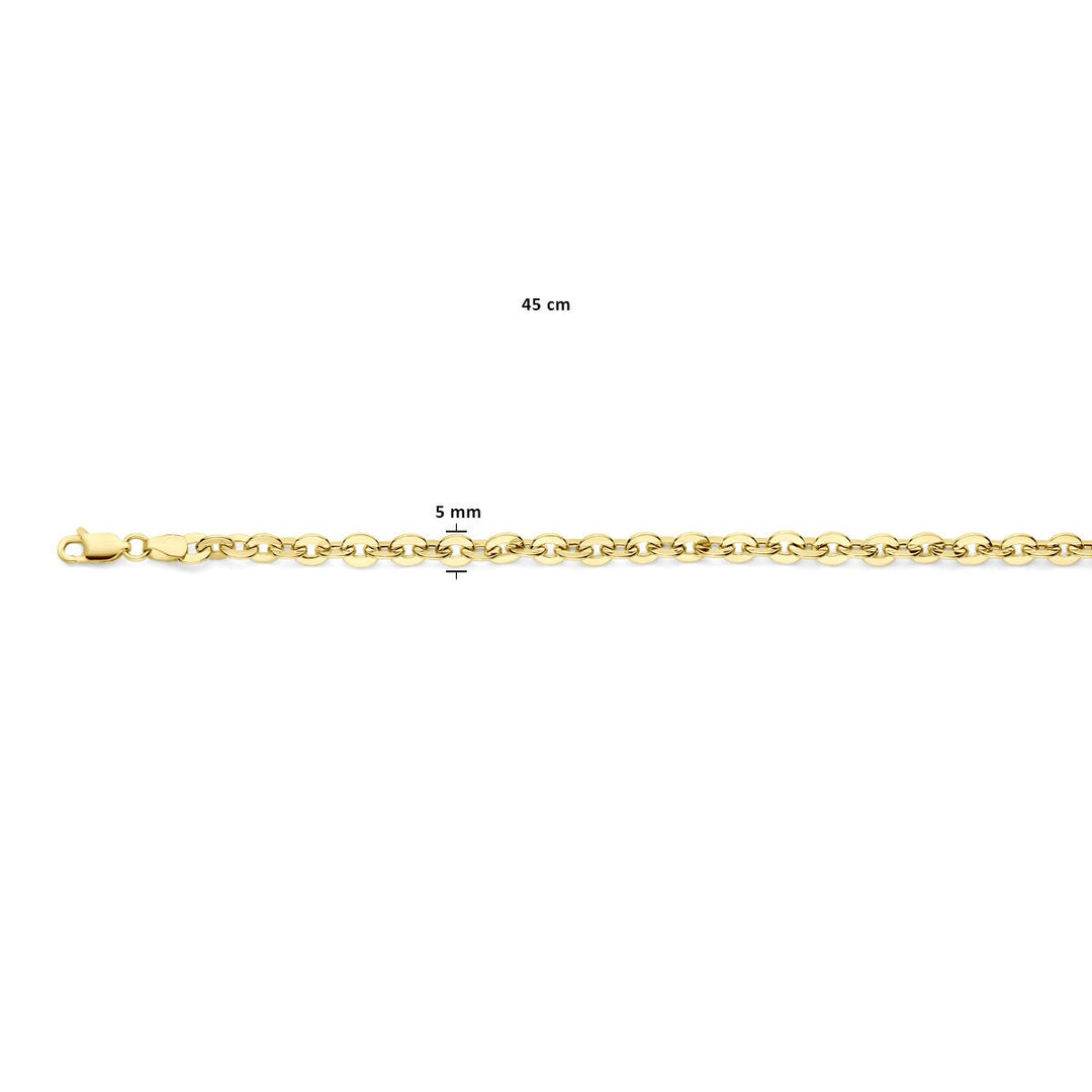 Van der Kooij Collection - necklace 5 mm 45 cm 14K yellow gold