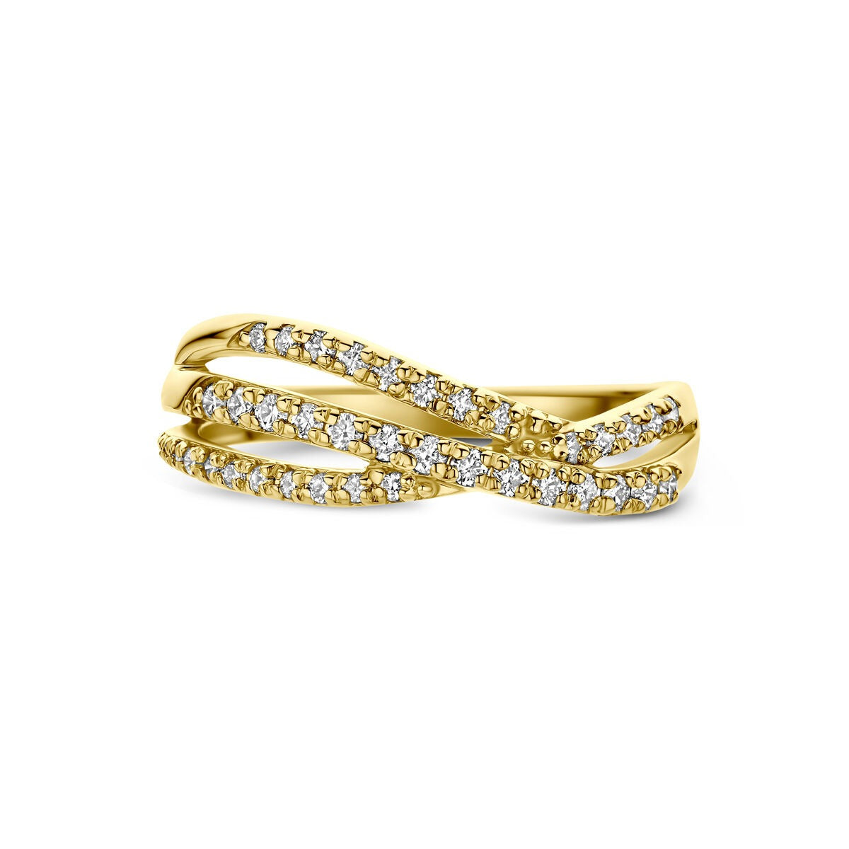 14k Geelgouden ring met lab grown diamant