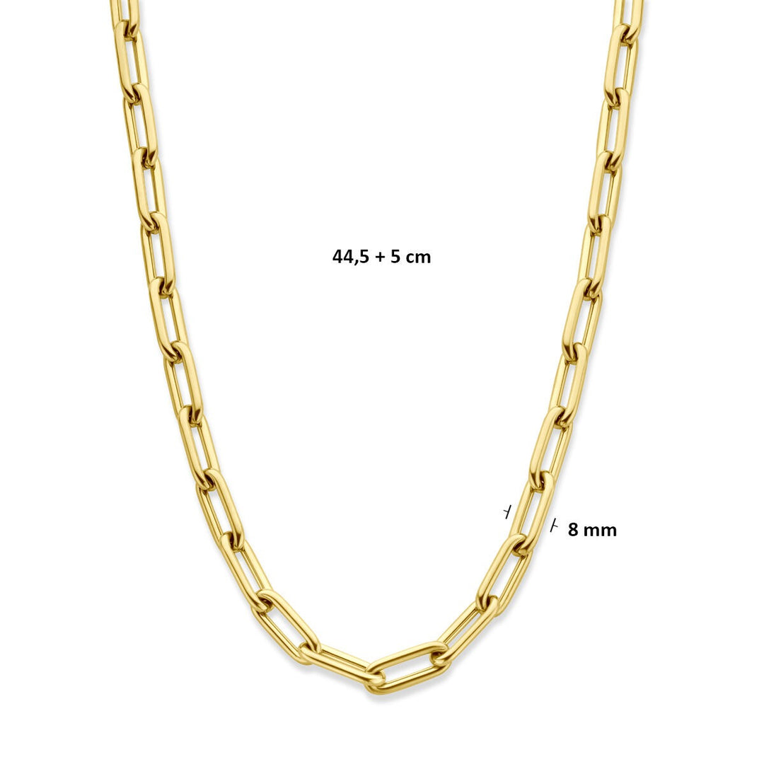 Stalen dames collier met goudkleurige plating – 44,5 tot 49,5 cm