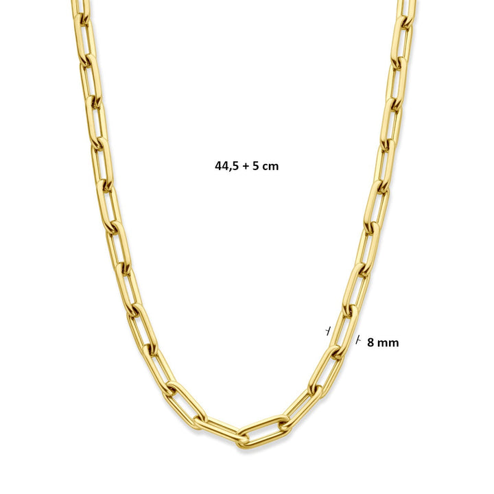 Stalen dames collier met goudkleurige plating – 44,5 tot 49,5 cm