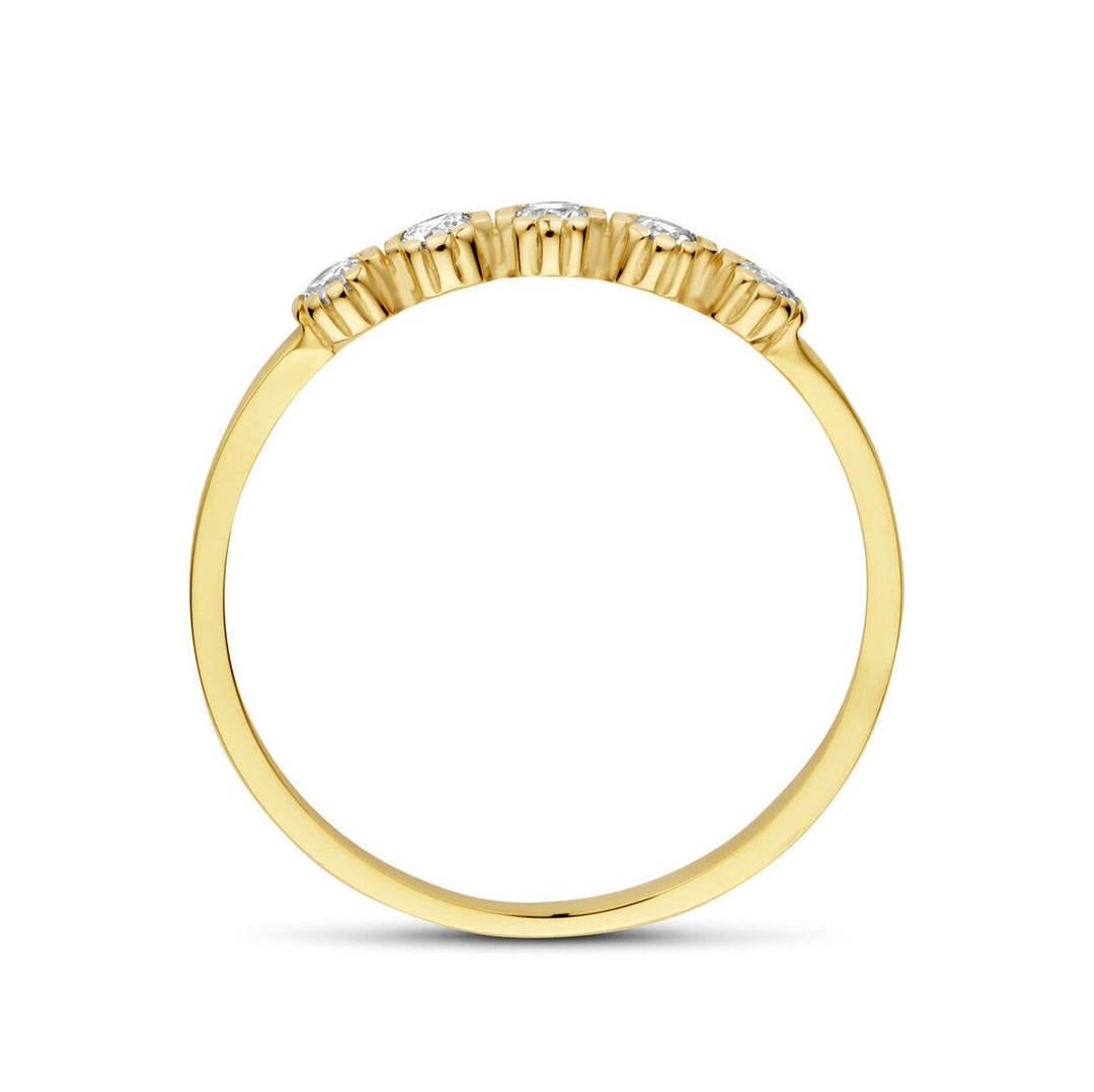 9k Geelgouden ring met zirkonia
