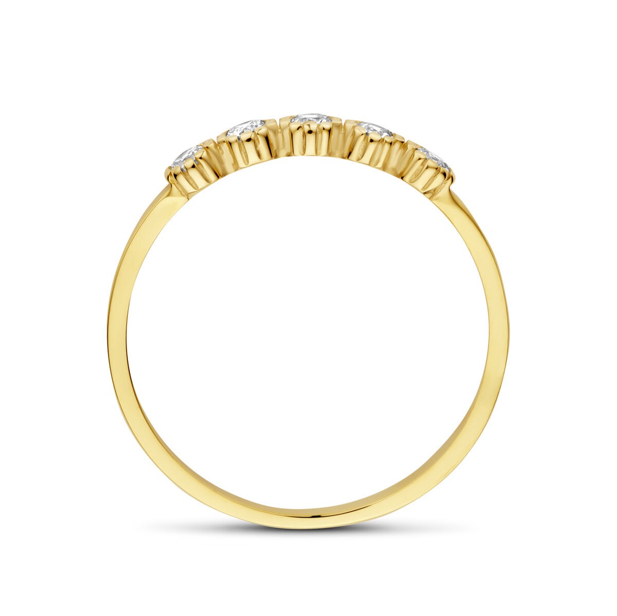 9k Geelgouden ring met zirkonia