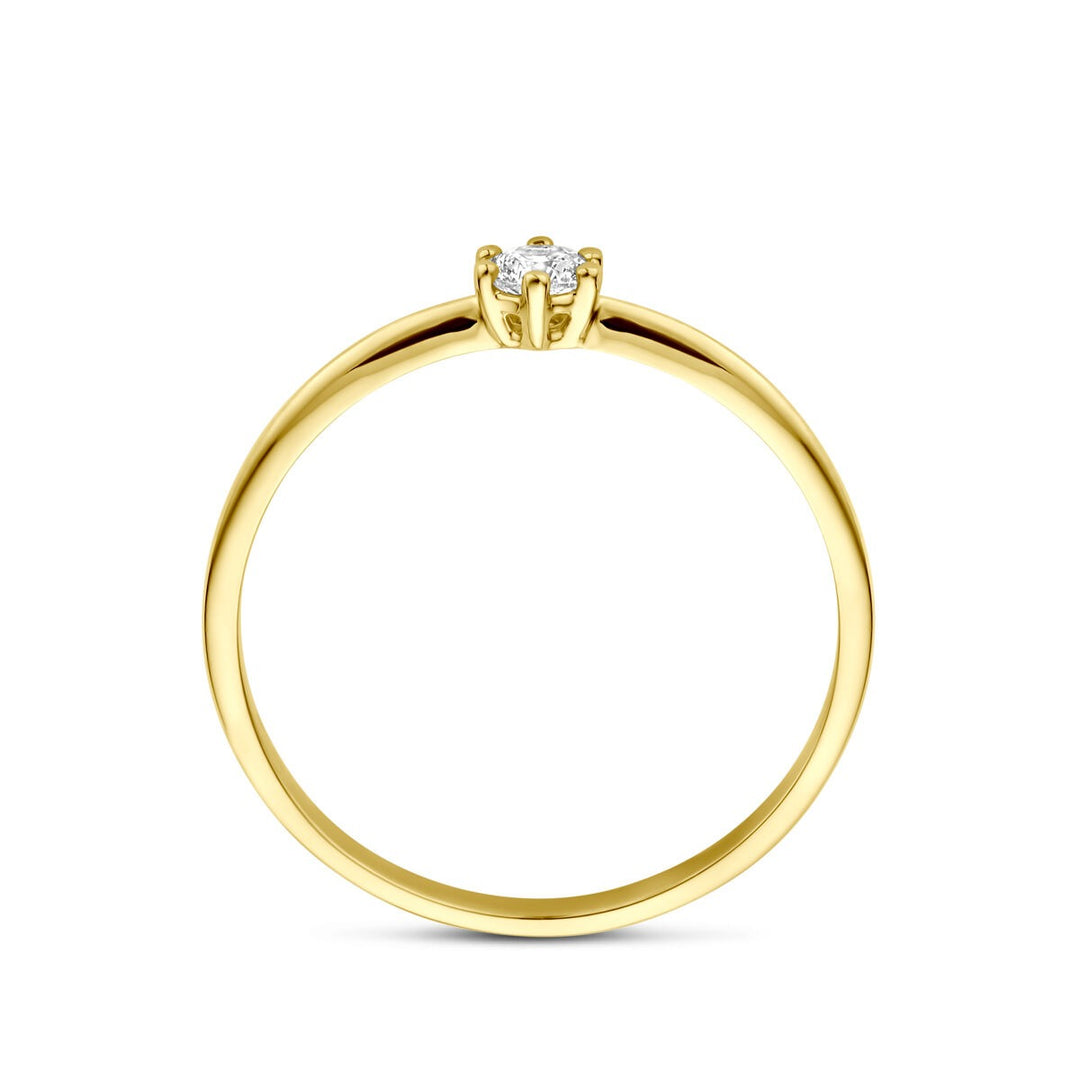 Gouden damesring met zirkonia – 14k geelgoud