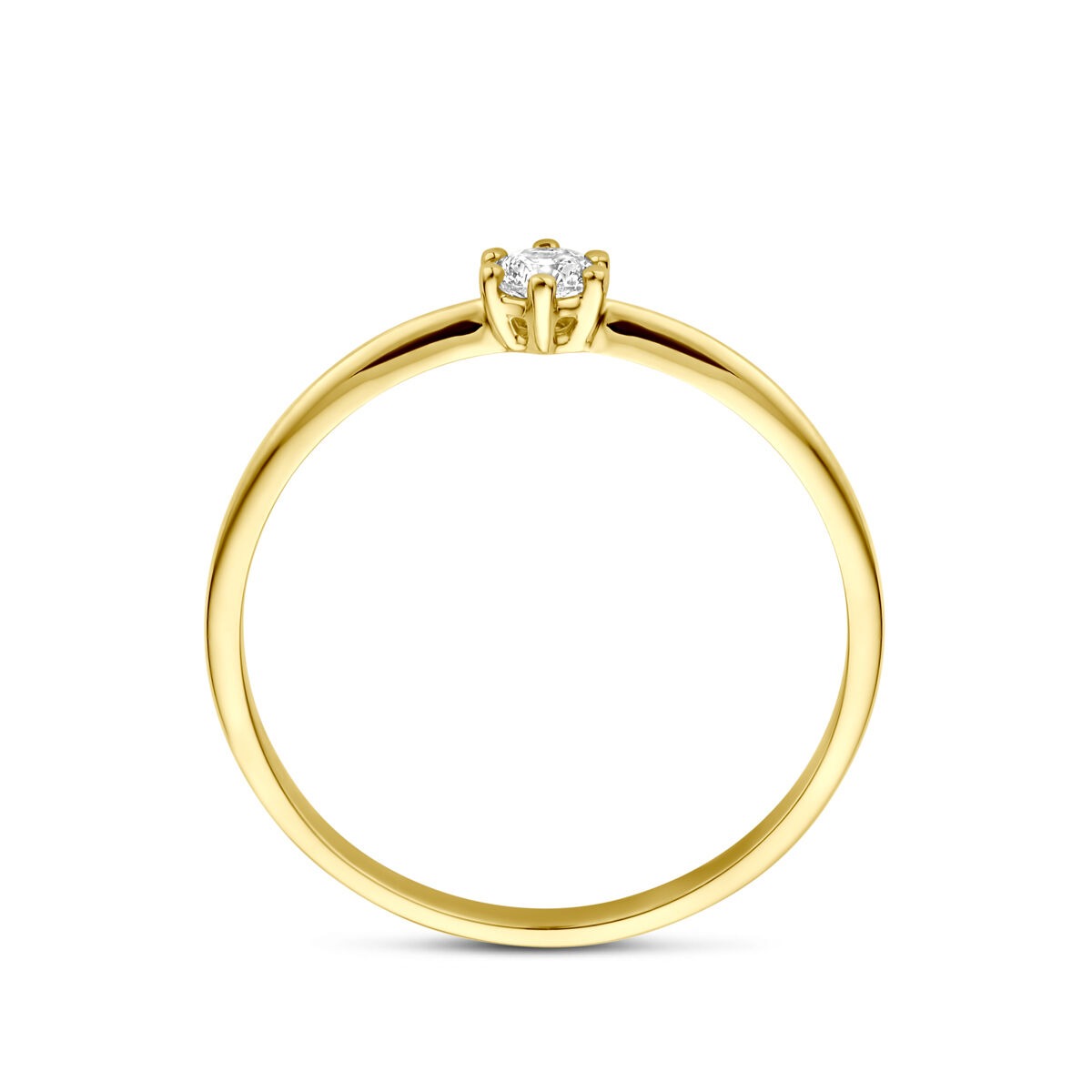 Gouden damesring met zirkonia – 14k geelgoud