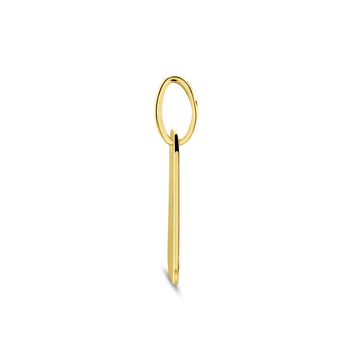 14k geelgouden graveerhanger – rechthoekige dameshanger met tijdloze eenvoud