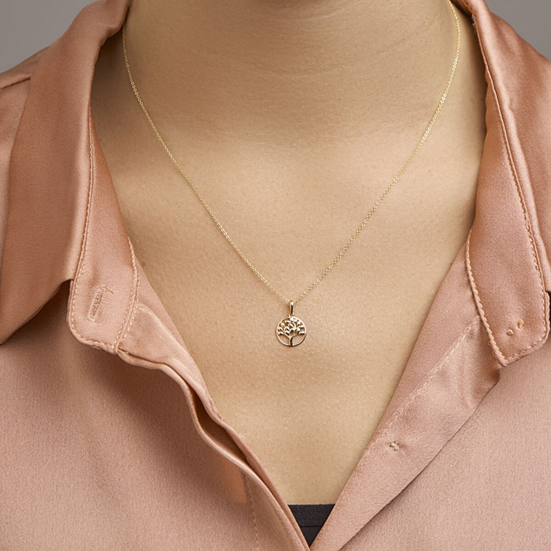 9k hanger levensboom 11 mm 9K geel kleurig