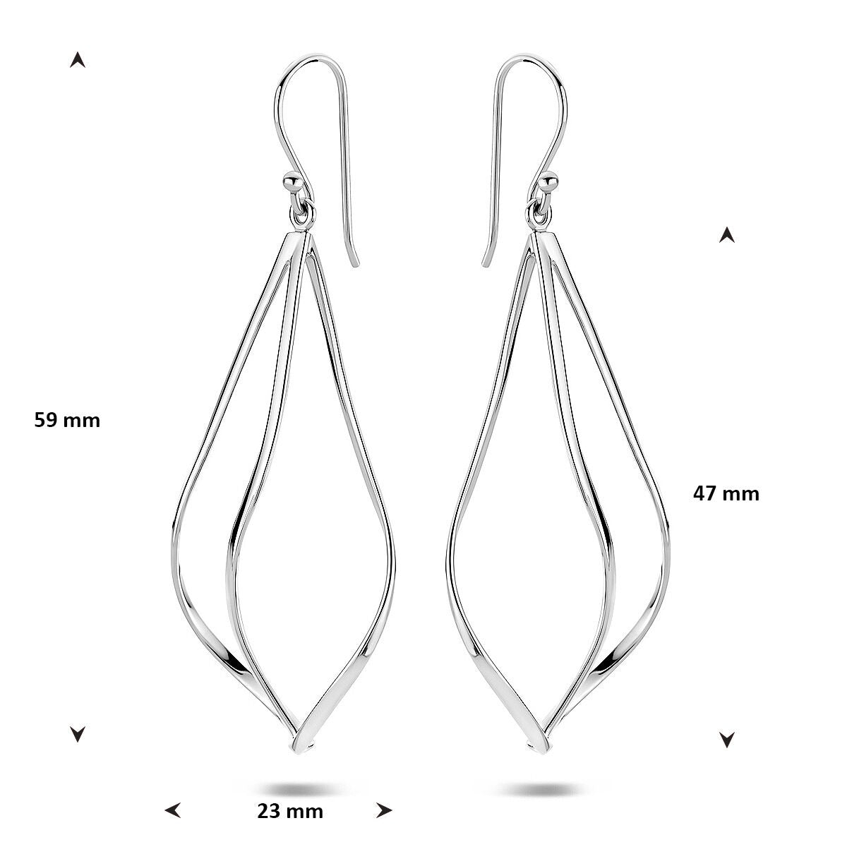 Zilveren oorhangers – gerhodineerd 925 zilver