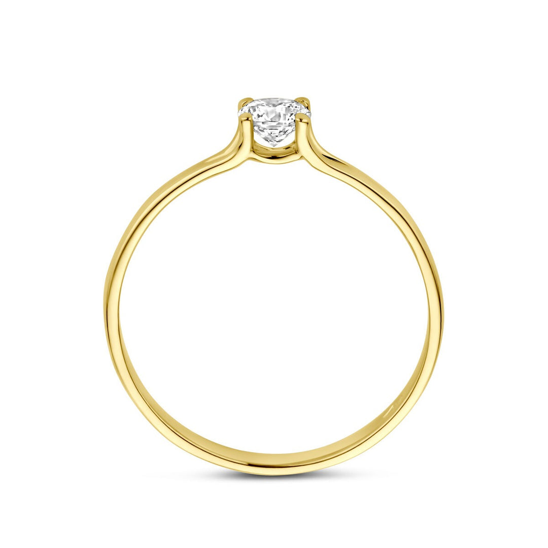 Gouden damesring met zirkonia – 14k geelgoud