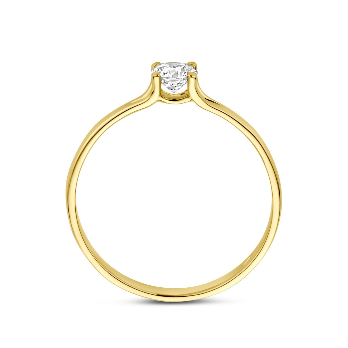 Gouden damesring met zirkonia – 14k geelgoud