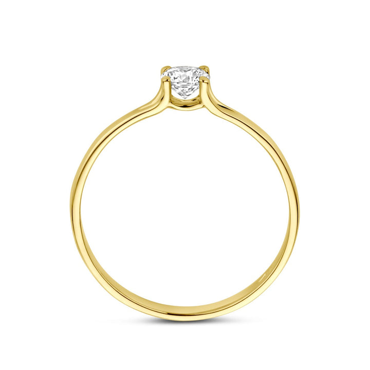 Gouden damesring met zirkonia – 14k geelgoud