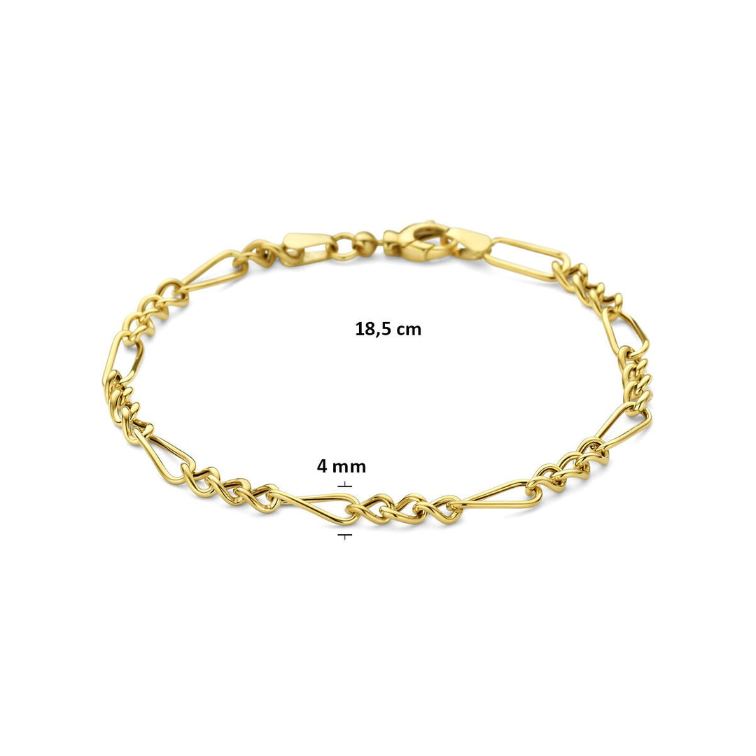 9k Geelgouden anker schakelarmband dames