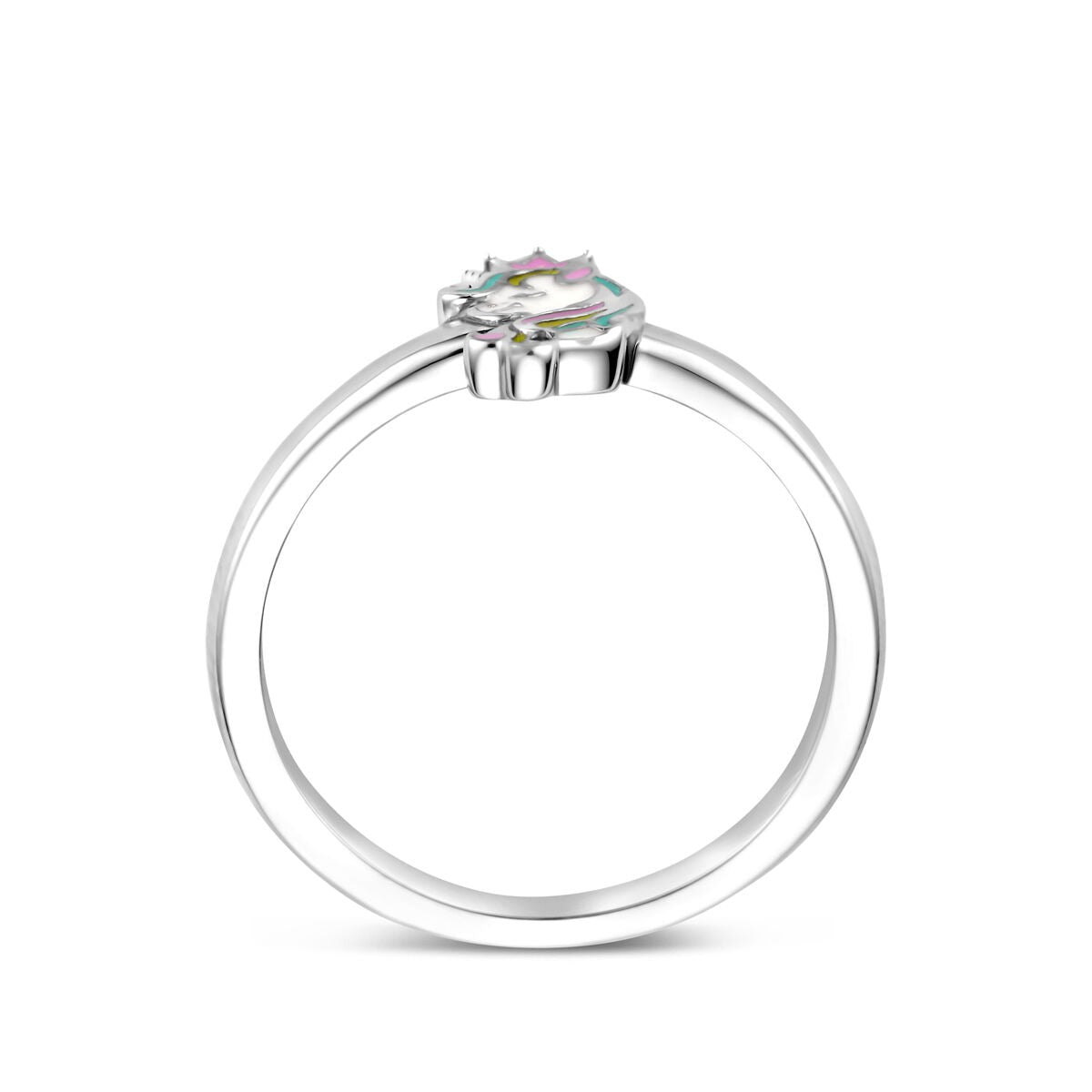 Zilveren kinder ring met eenhoorn – gerhodineerd 925 zilver