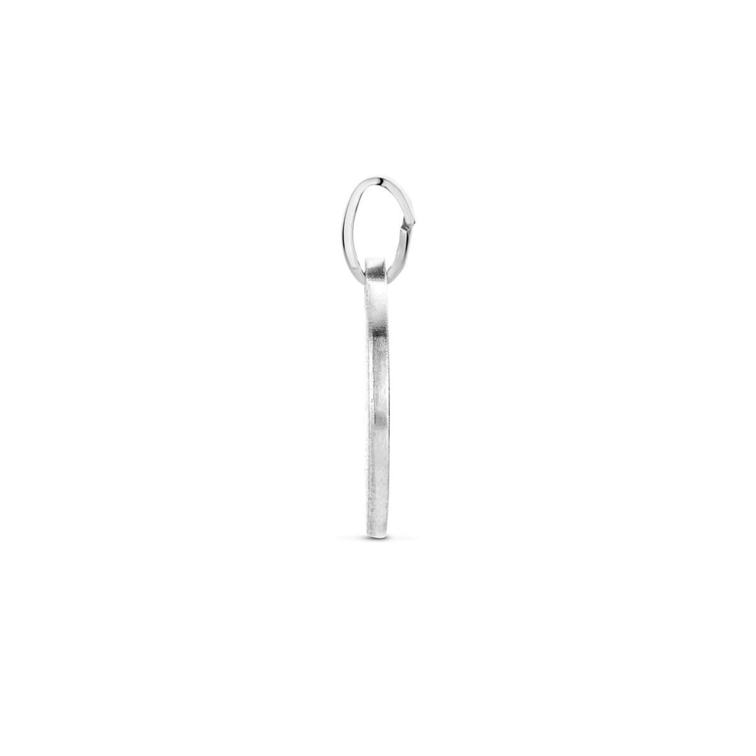Zilveren graveerhanger – gerhodineerd 925 zilver met ijsmatte afwerking