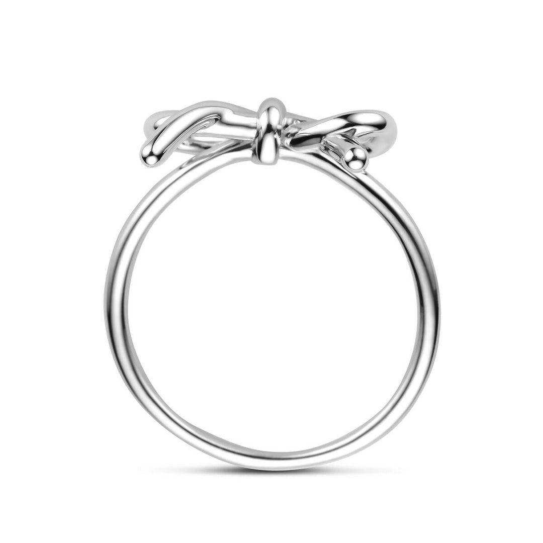 Zilveren dames ring in strikvorm – gerhodineerd 925 zilver