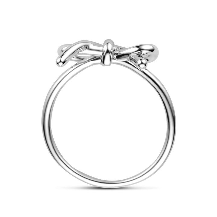 Zilveren dames ring in strikvorm – gerhodineerd 925 zilver