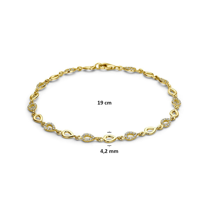 9k Geelgouden armband met zirkonia
