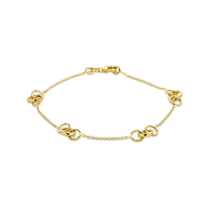 Gouden dames armband met rondjes – 14k geelgoud