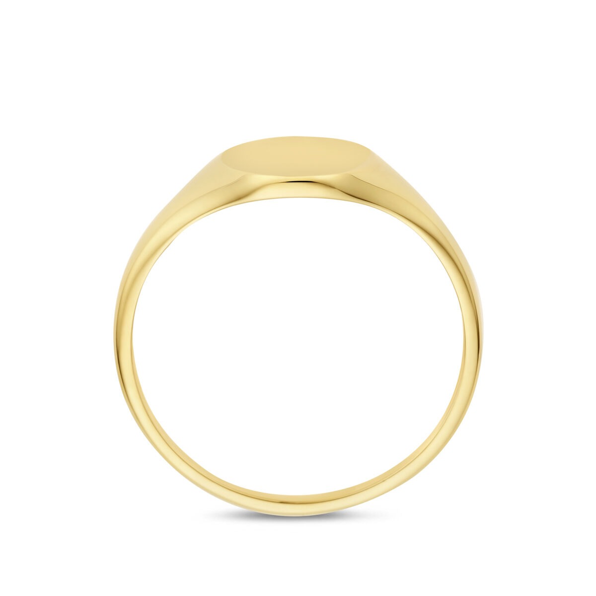 Graveer ring 9k geelgoud ovaal – Dames zegelring zonder steen