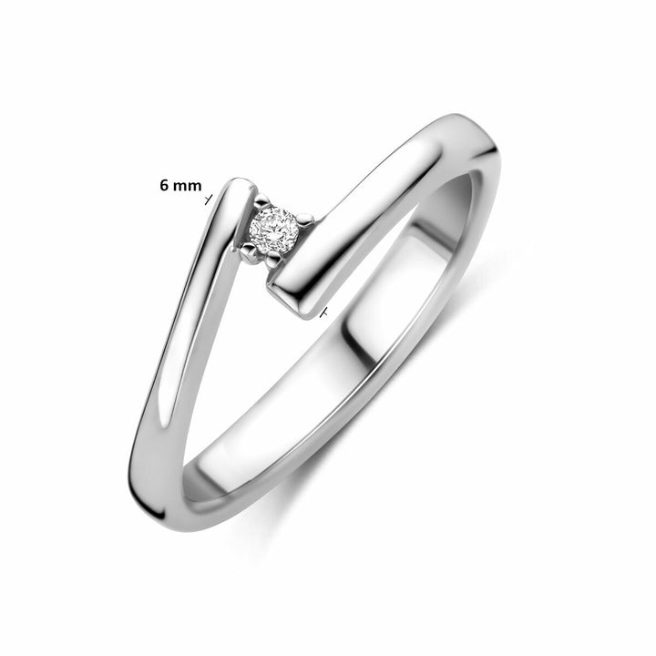 Zilveren damesring met zirkonia – gerhodineerd 925 zilver