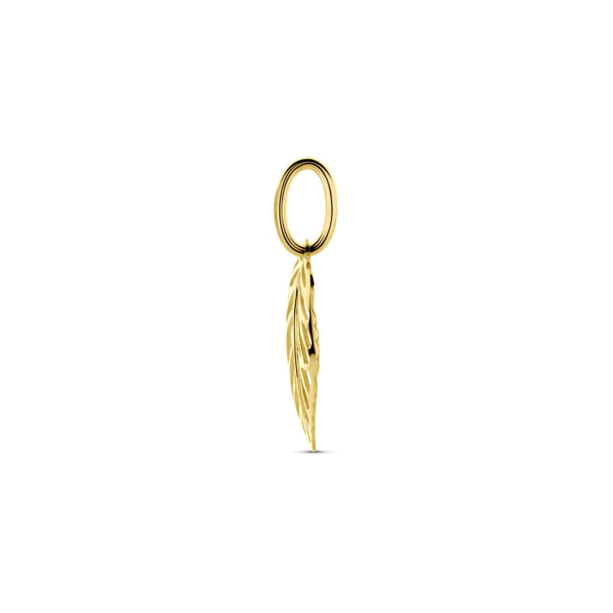 14k Geelgouden hanger in de vorm van een blad – 17 mm