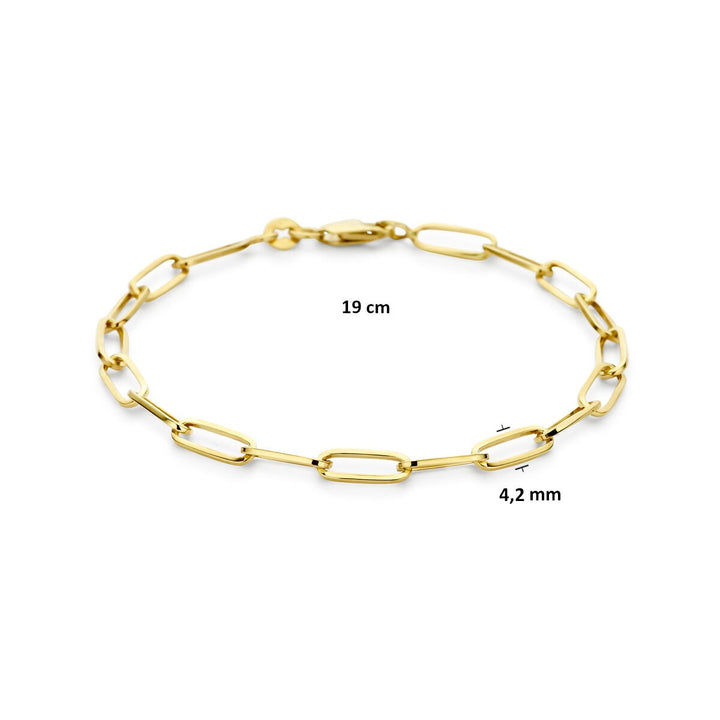 14k Geelgouden armband met zilverkern 19 cm
