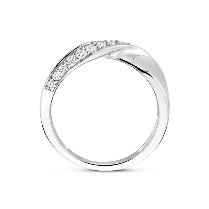 Gerhodineerd zilveren entourage ring met zirkonia 5.5mm