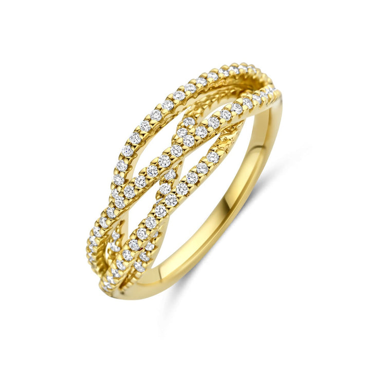 Gouden dames ring met diamant – 14k geelgoud