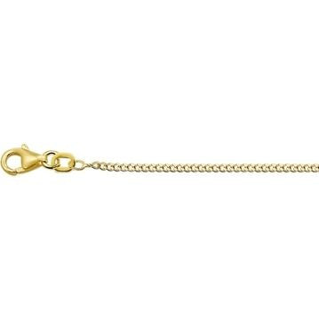 Geelgouden gourmette ketting met een stevige schakel en een karabijnsluiting.