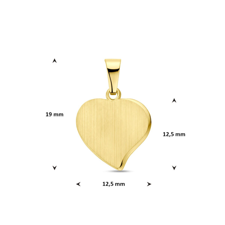 14k Geelgouden hanger in hartvorm