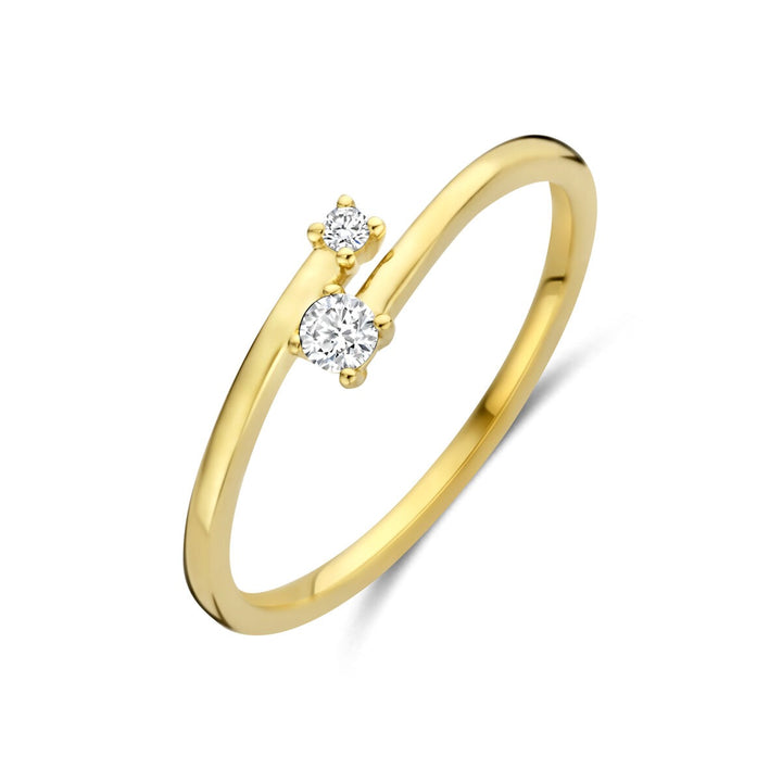 Gouden dames ring met diamant – 14k geelgoud