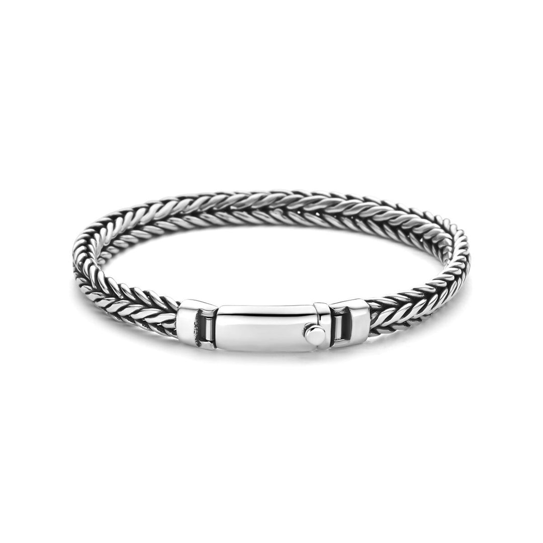 Geoxideerde Zilveren Vossestaart Armband 925 – Heren