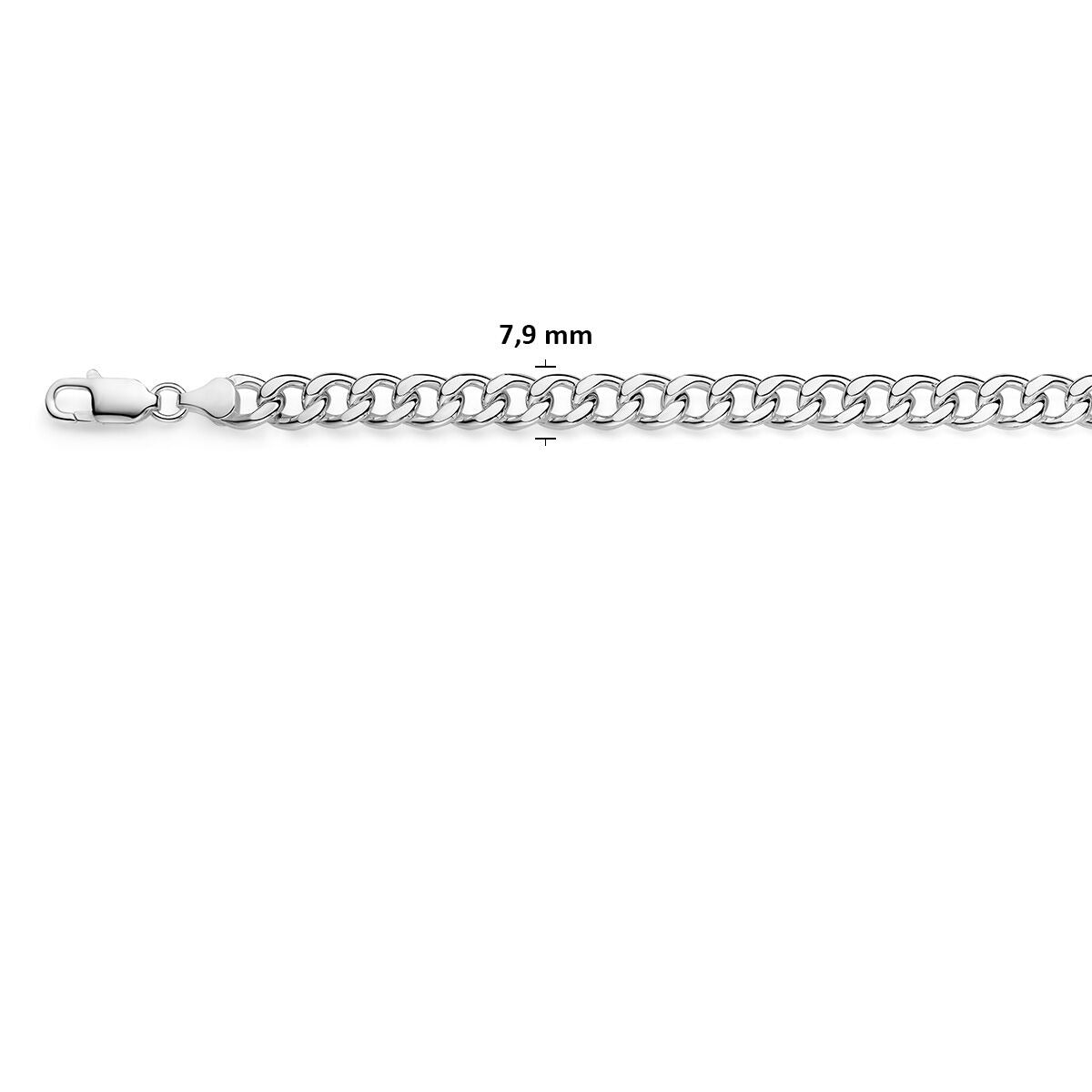 925 Zilveren Gourmet Ketting 7,9 mm Heren