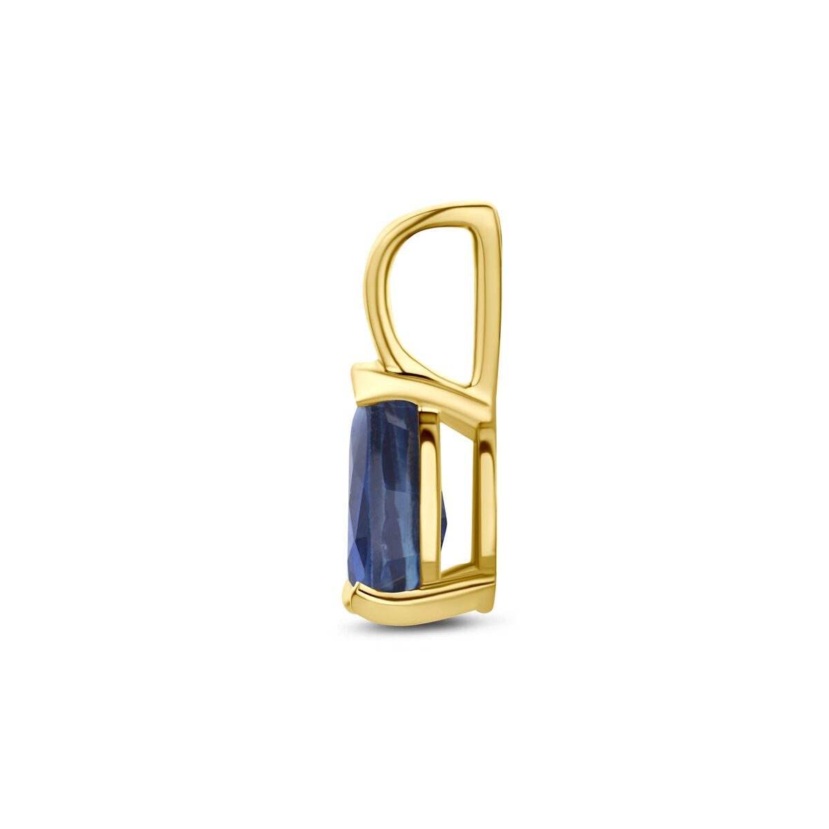 14k geelgouden hanger met saffier