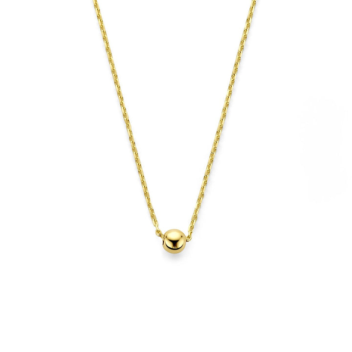 9k Geelkleurig damescollier met bol