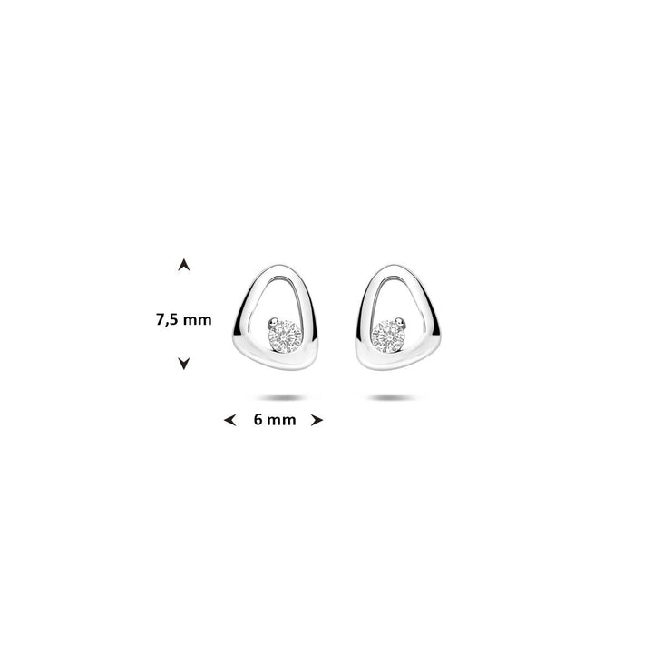 Zilveren oorknoppen met zirkonia 925 gerhodineerd – 7,5 mm