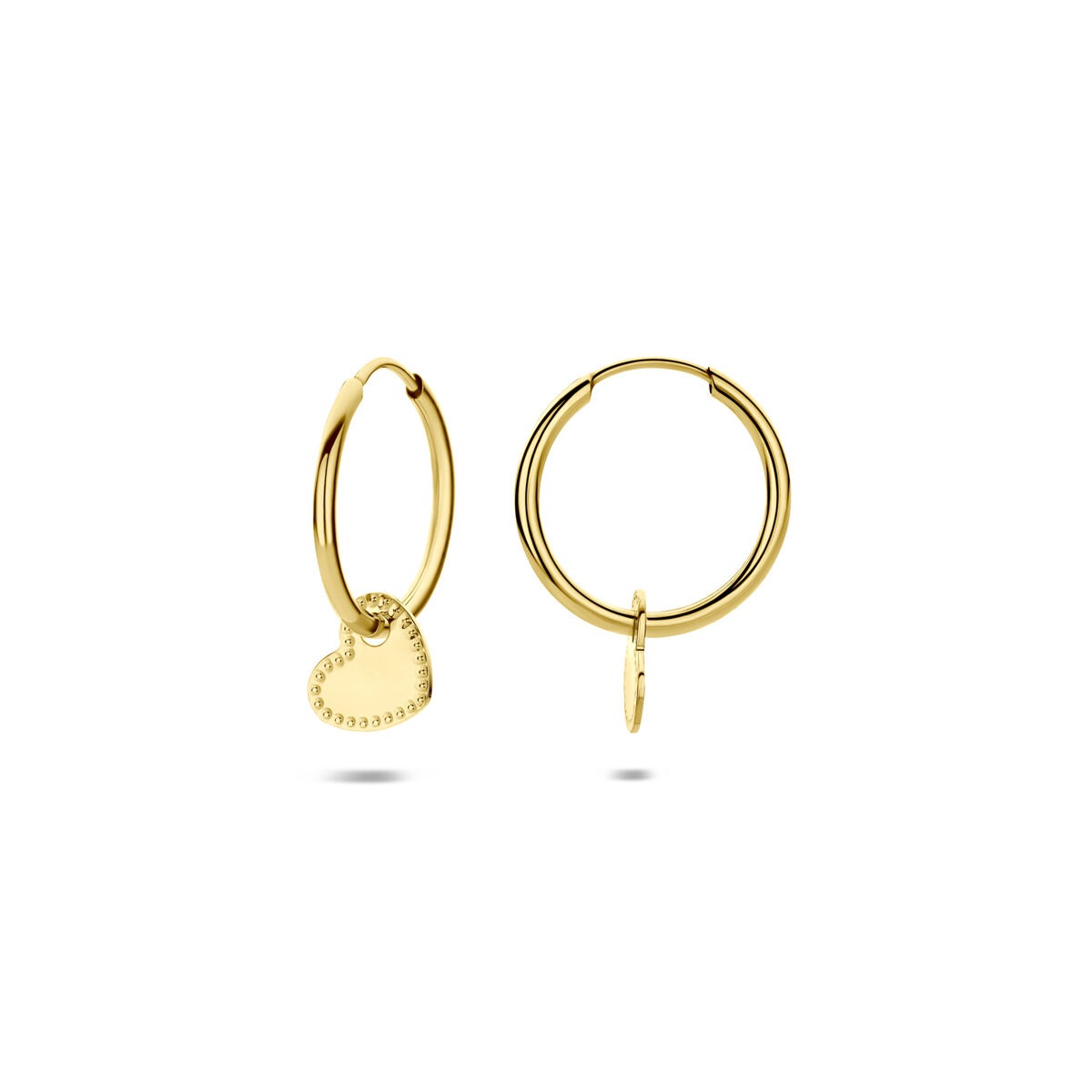 14k Geelgouden oorringen met hartje