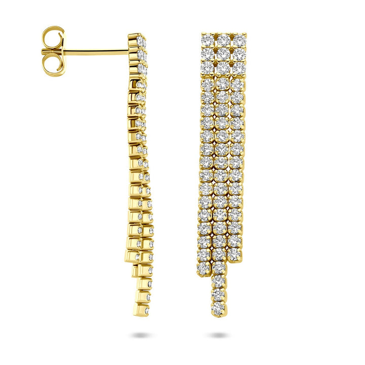 Vergulde oorhangers met zirkonia – entourage zetting 36 mm