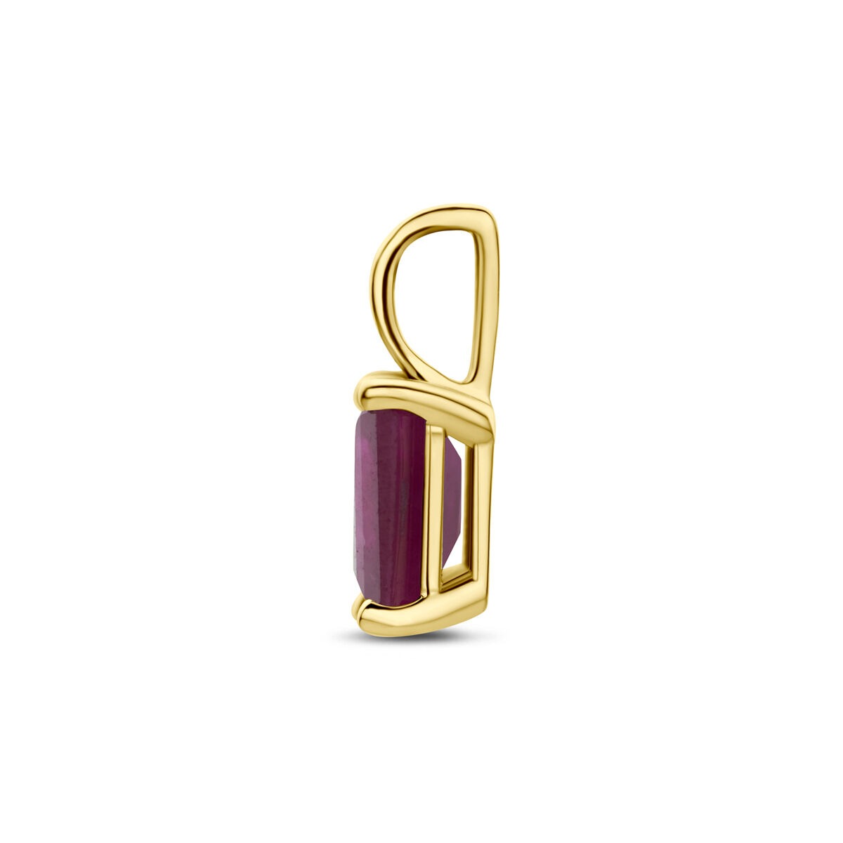 14k geelgouden hanger met robijn