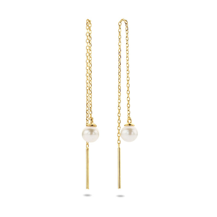 pull-through earrings pearl 14K yellow gold