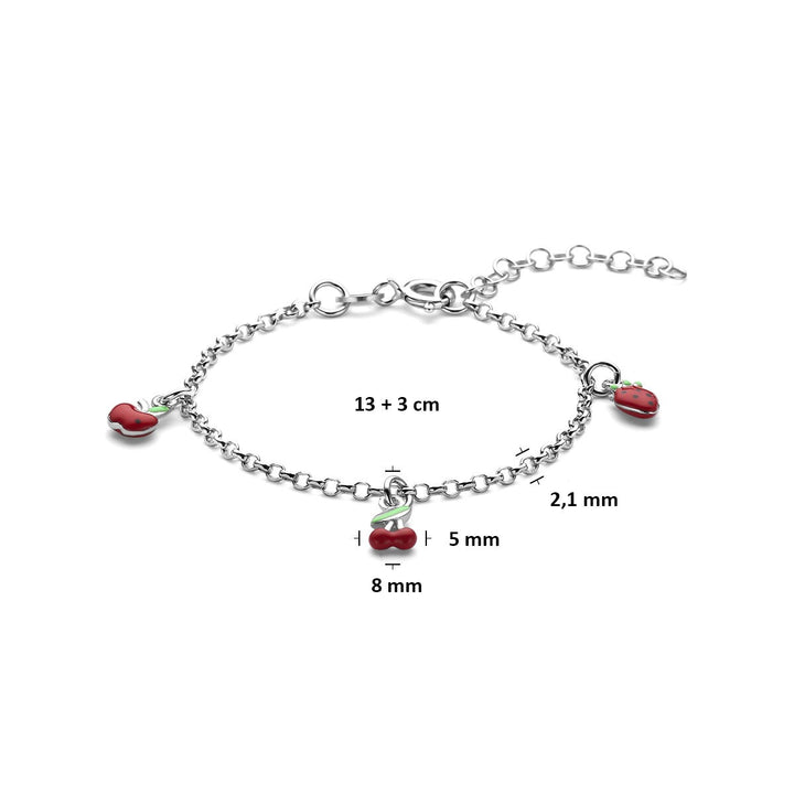 Zilveren kinderarmband met fruit – gerhodineerd 925 zilver