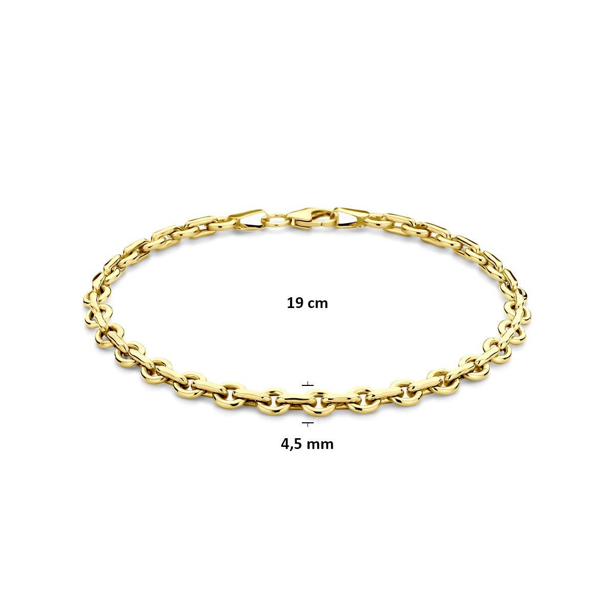 14k geelgouden dames armband met zilveren kern – verfijnde luxe in Silgold