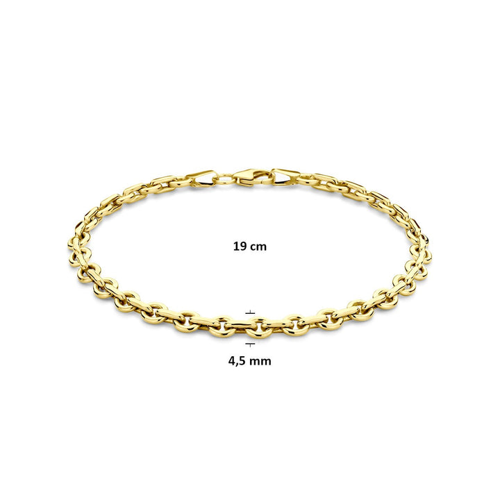 14k geelgouden dames armband met zilveren kern – verfijnde luxe in Silgold