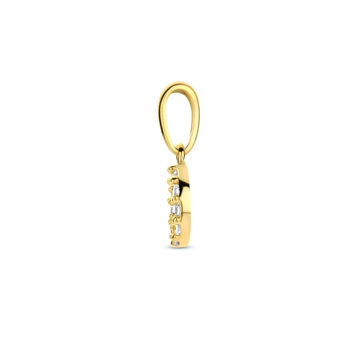 Gouden hanger 14k met briljant geslepen zirkonia rij