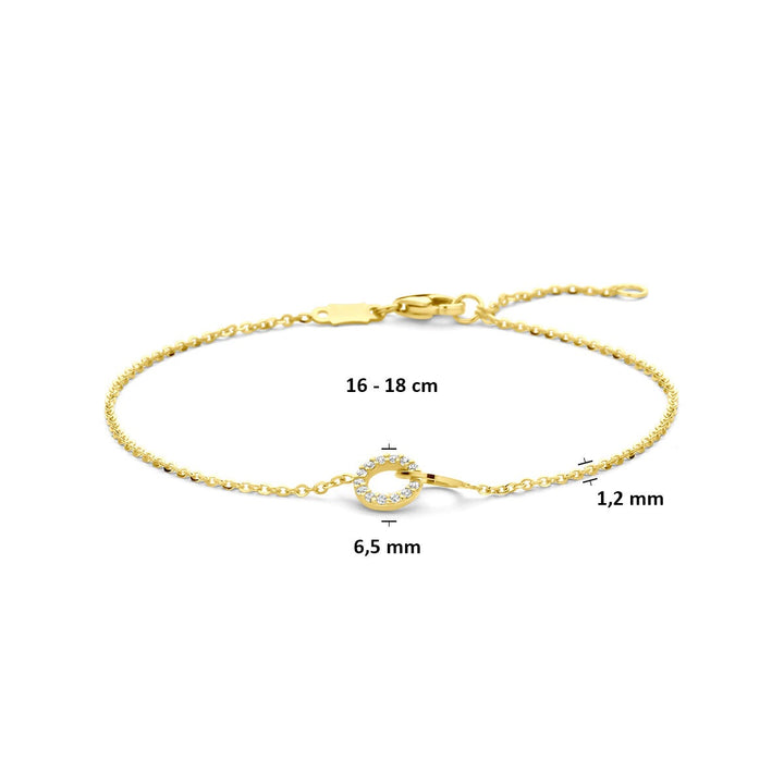 14k geelgouden dames armband met zirkonia