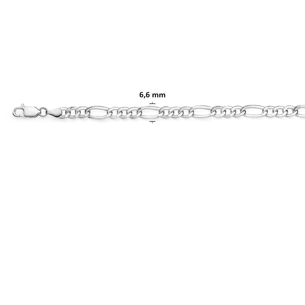 925 Zilveren Figaro Ketting 6,6 mm Heren