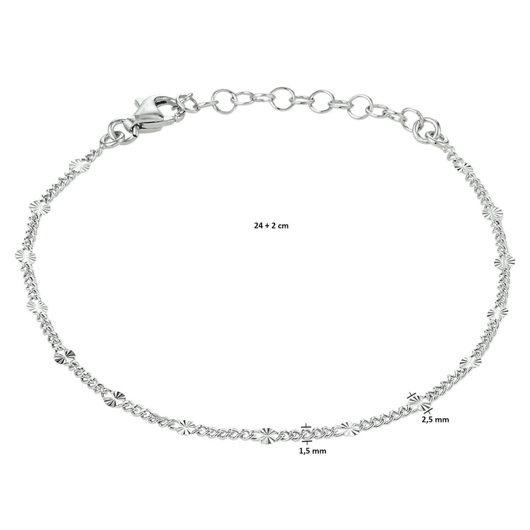 Zilveren enkelbandje gourmet schakel – gerhodineerd