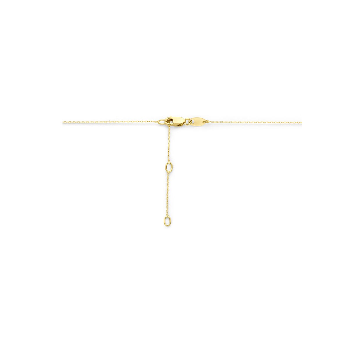 14k Geelgouden collier met blauwe topaas – 41-45 cm