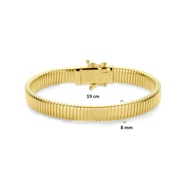 14k Geelgouden dames armband met tubogas schakel