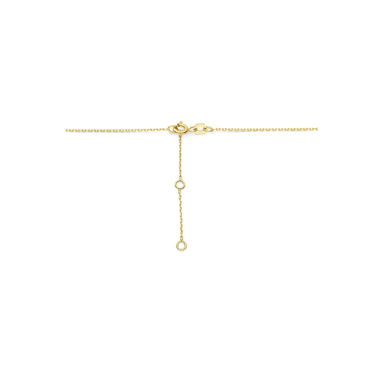 14k geelgouden collier met hart en zirkonia